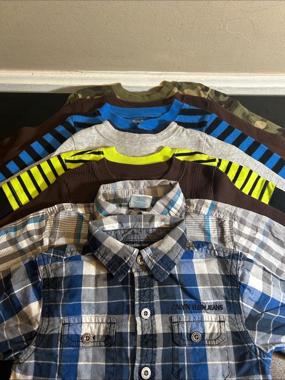 Eight Boys Long Sleeve Shirts Variety Pack 18 Months.